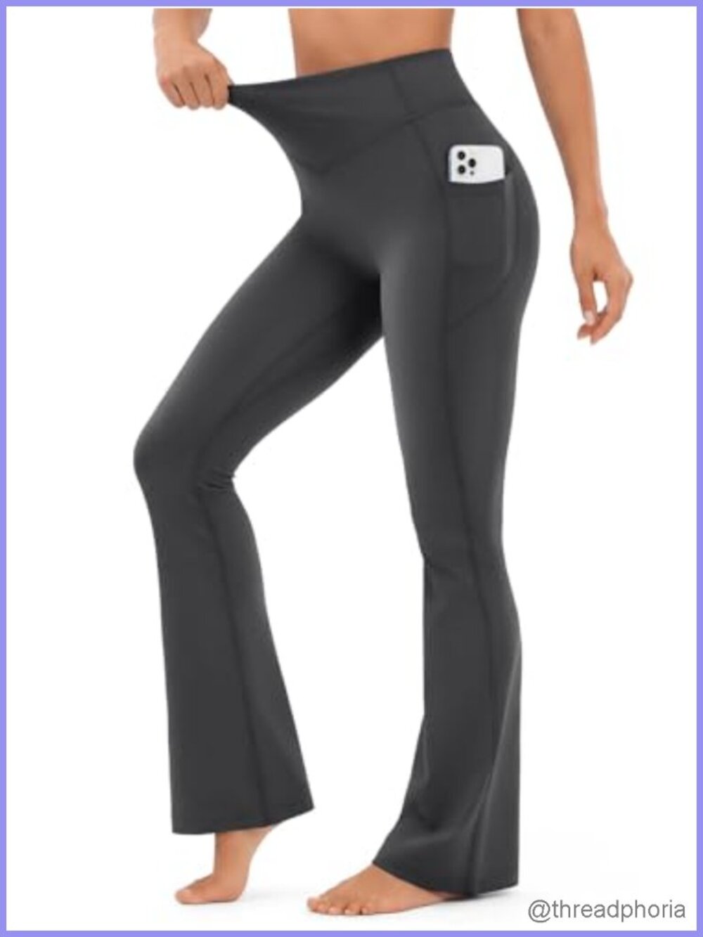 Scrunch Butt Flare Leggings with Pockets High Waist No Front Seam Yoga Pants